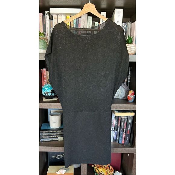 Alice+Olivia Corinne Black Metallic Sparkly Dress Size Medium - Picture 2 of 4